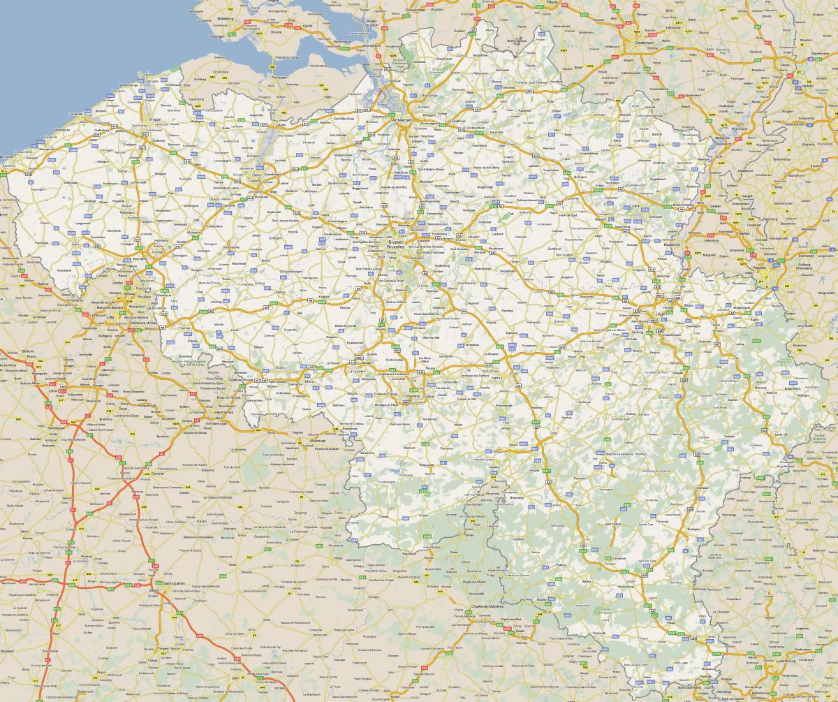 Карта автомобильных дорог Бельгии